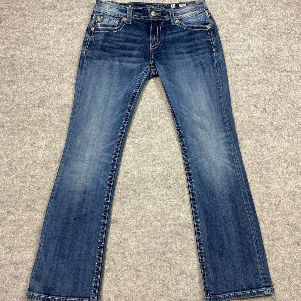 Miss Me Women's Straight Leg Jeans in Medium Blue Wash